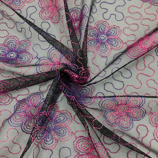 Floral Embroidered Net - 1 3/8 yard