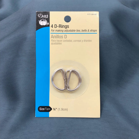 4 D-ring buckles, 3/4" silver