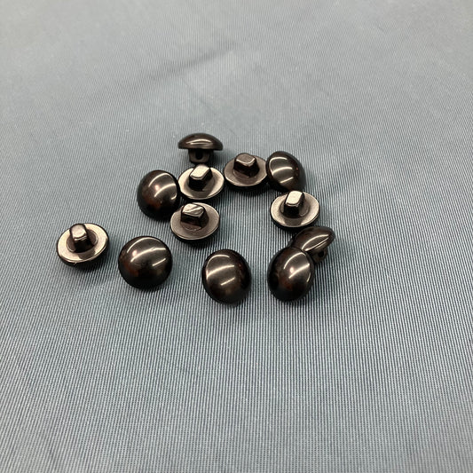Shiny Black Dome Buttons - set of 12