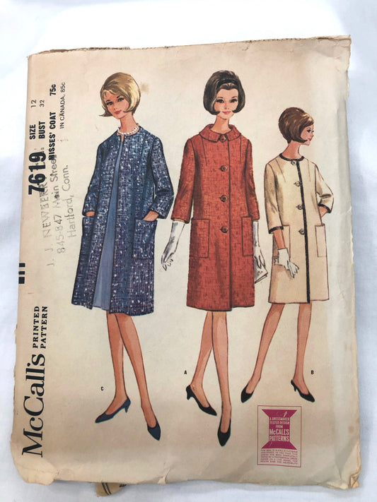 1964 Vintage Pattern - Misses' Coat