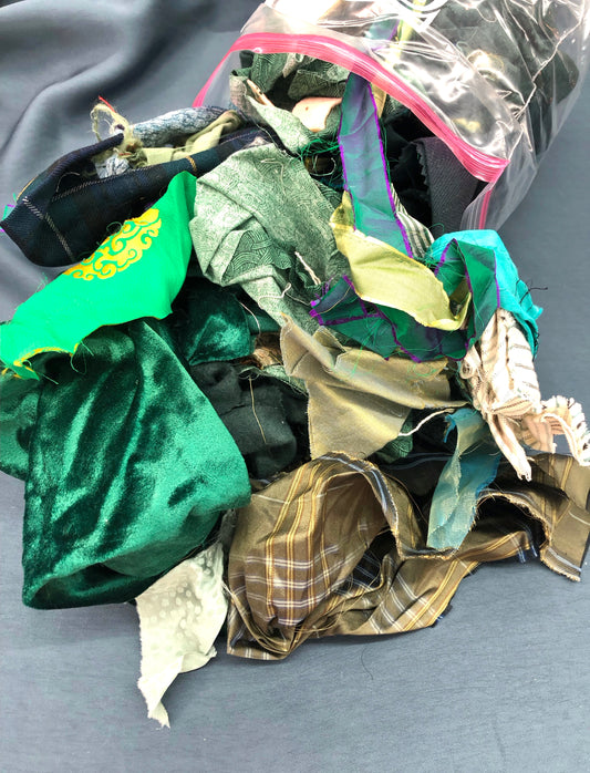 Fabric Scraps, but they're **FANCY** - Greens