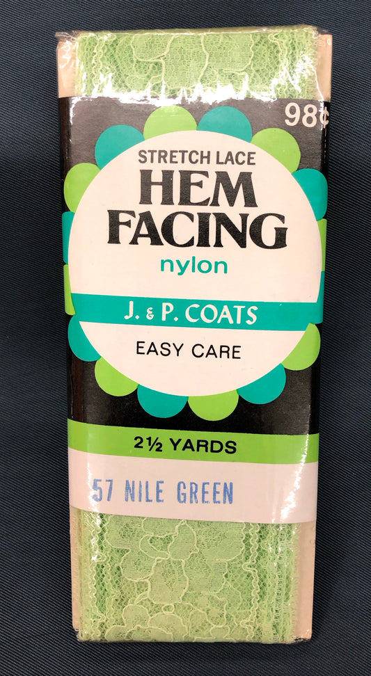 Green Hem Lace - "Nile Green" - 2 1/2 yards