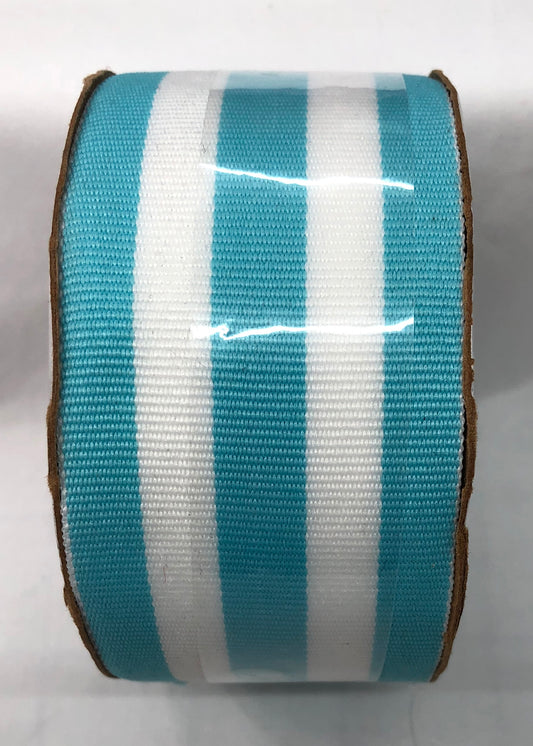 Ribbon - aqua and white striped