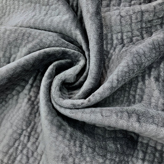 Quilted/Bonded (?!) Fuzzy Gray Fabric - 2 1/2 yards