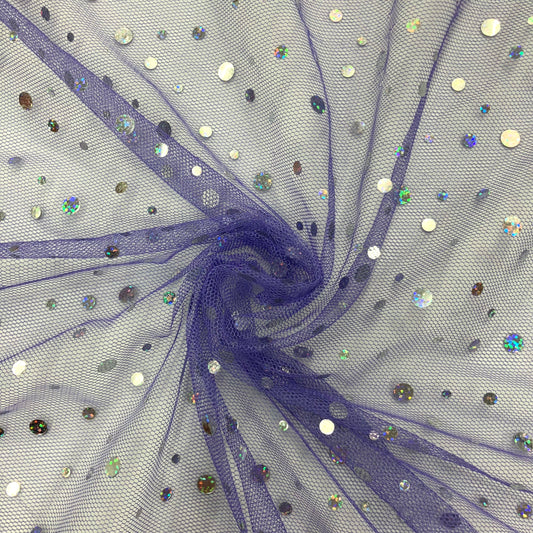 Purple Polka Dot Net - 2 1/8 Yards