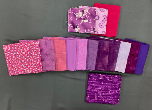 Quilt Bundle - Pink and Purple Prints - Approx. 7 Yards Total