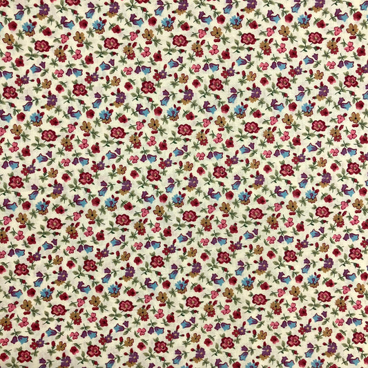 Quilting Cotton - Cream with Small Flowers - 1 yard