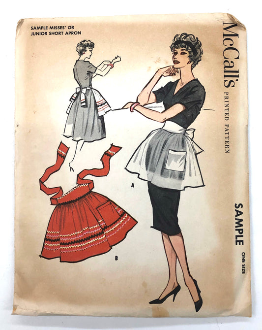 1950s-1960s Vintage Pattern - Misses' or Junior Short Apron