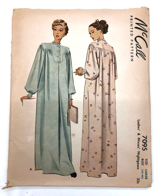 1947 Vintage Pattern - Ladies' and Misses' Nightgown - Bust 38-40"