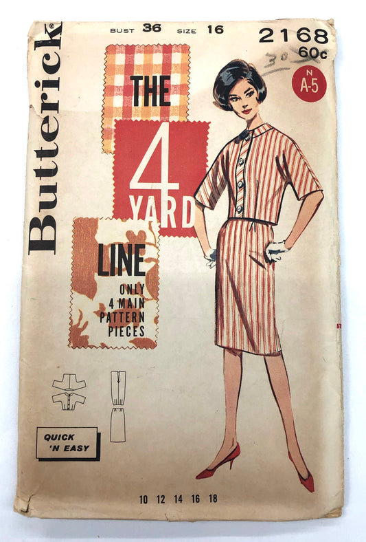 1960s Vintage Pattern - Misses' Quick 'n Easy Dress - Bust 36"